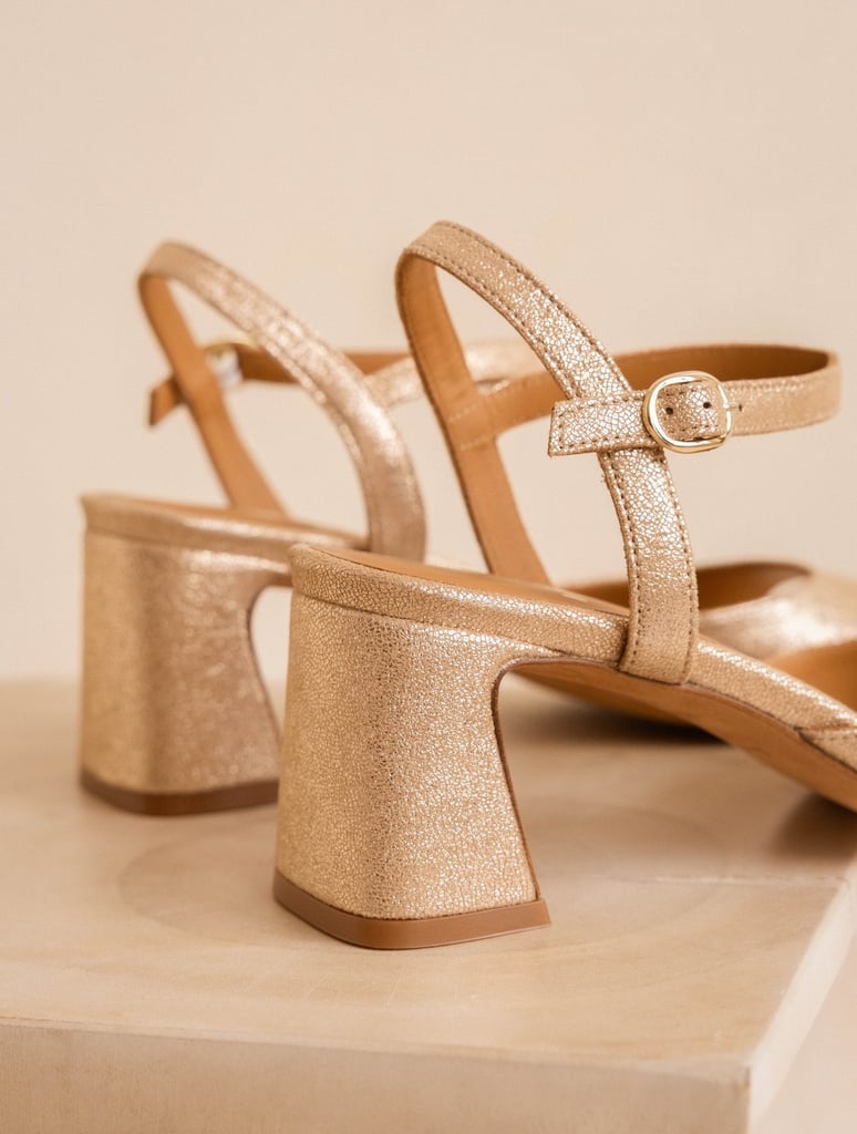 Heeled Sandals : Vahina - Iridescent Champagne