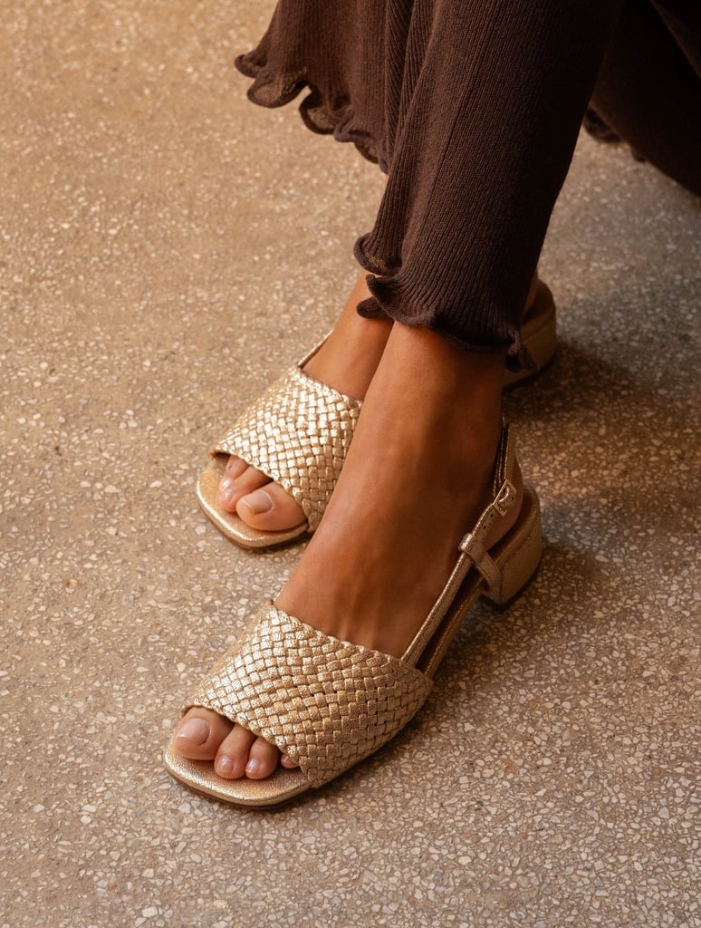 Heeled Sandals : Vanda - Iridescent Champagne