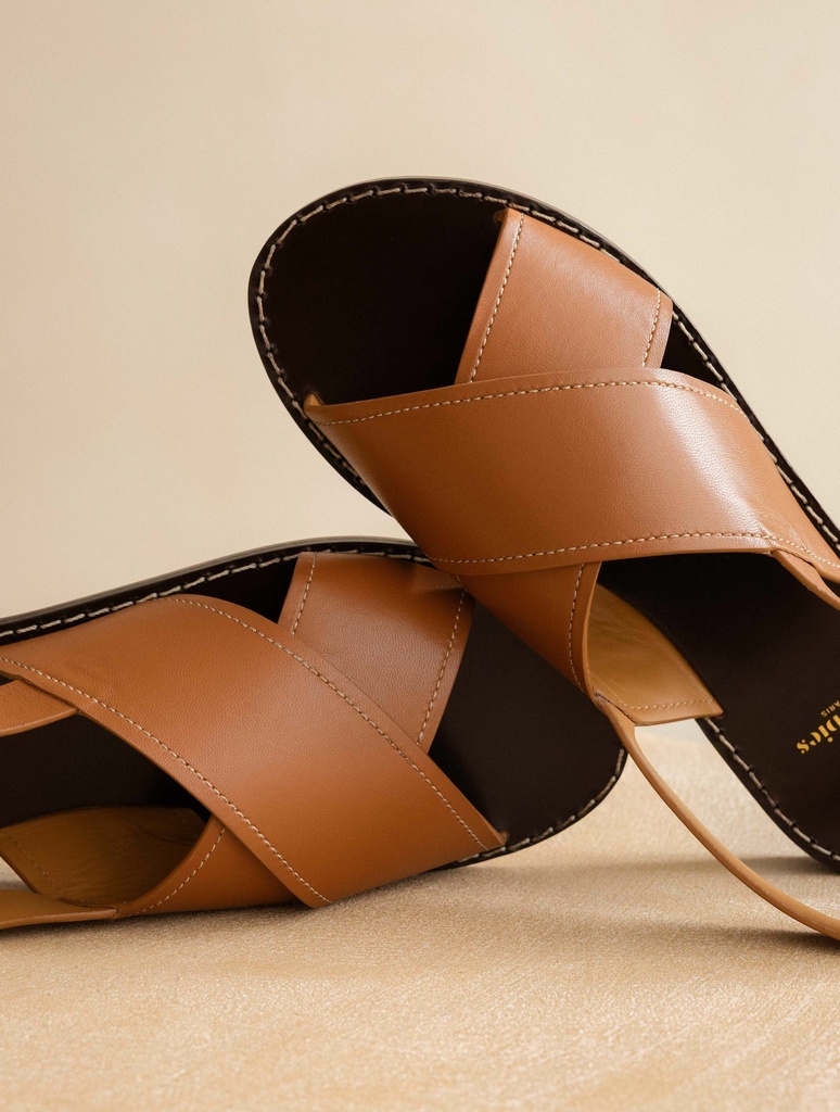 Flache Sandalen : Zita - Camel