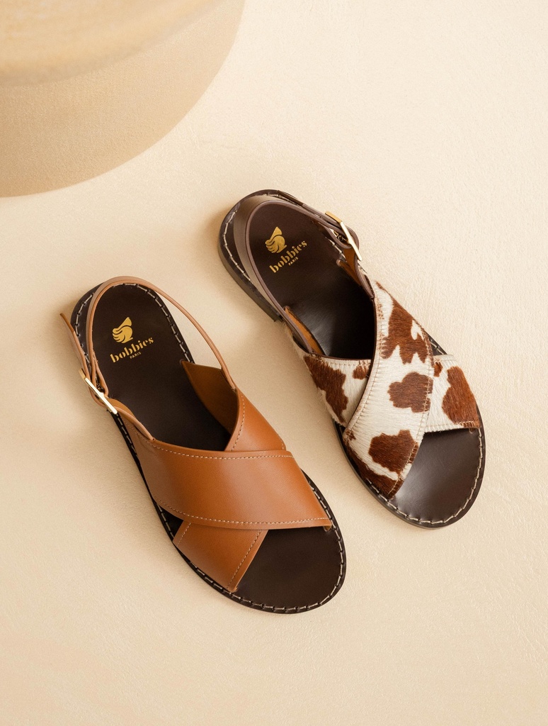 Flache Sandalen : Zita - Camel