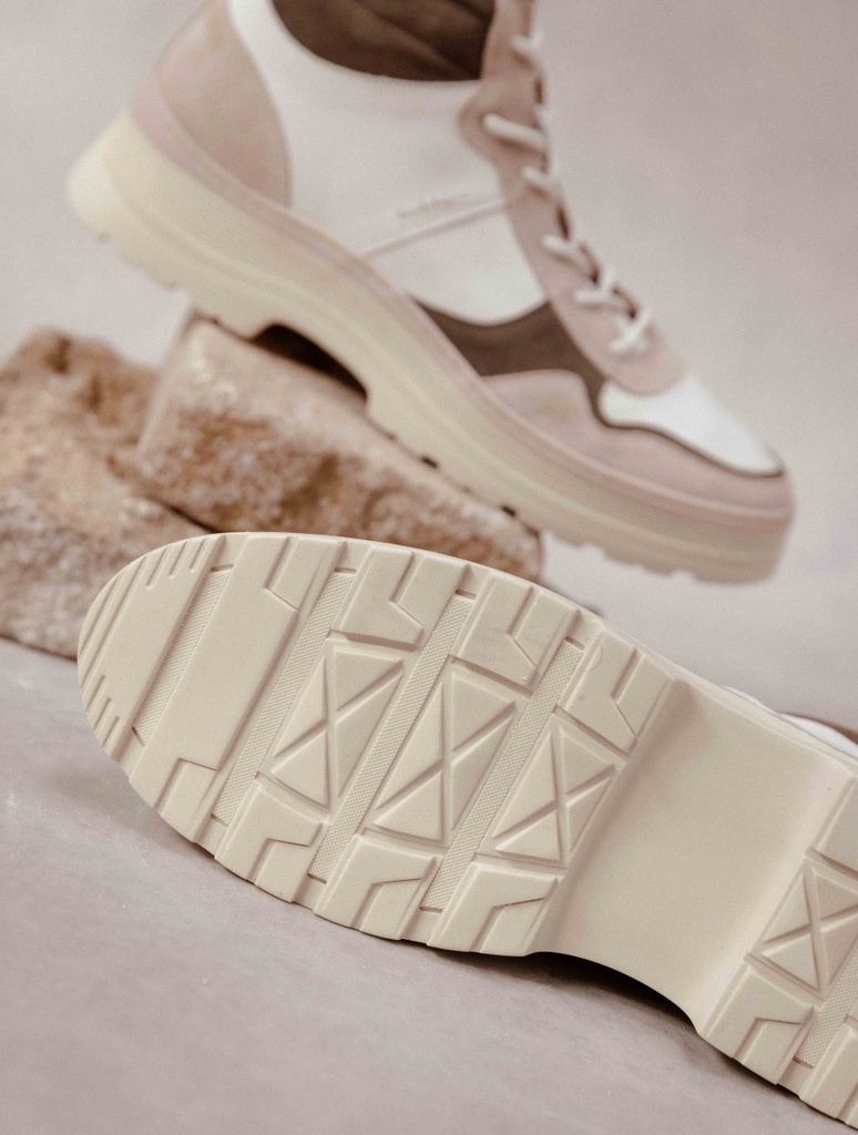 Baskets : Temuco - Blanc Cassé & Kaki Cendré