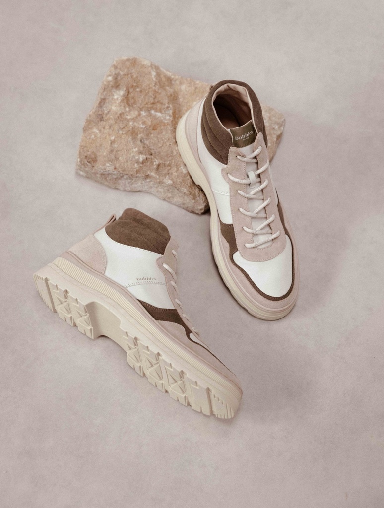 Baskets : Temuco - Blanc Cassé & Kaki Cendré