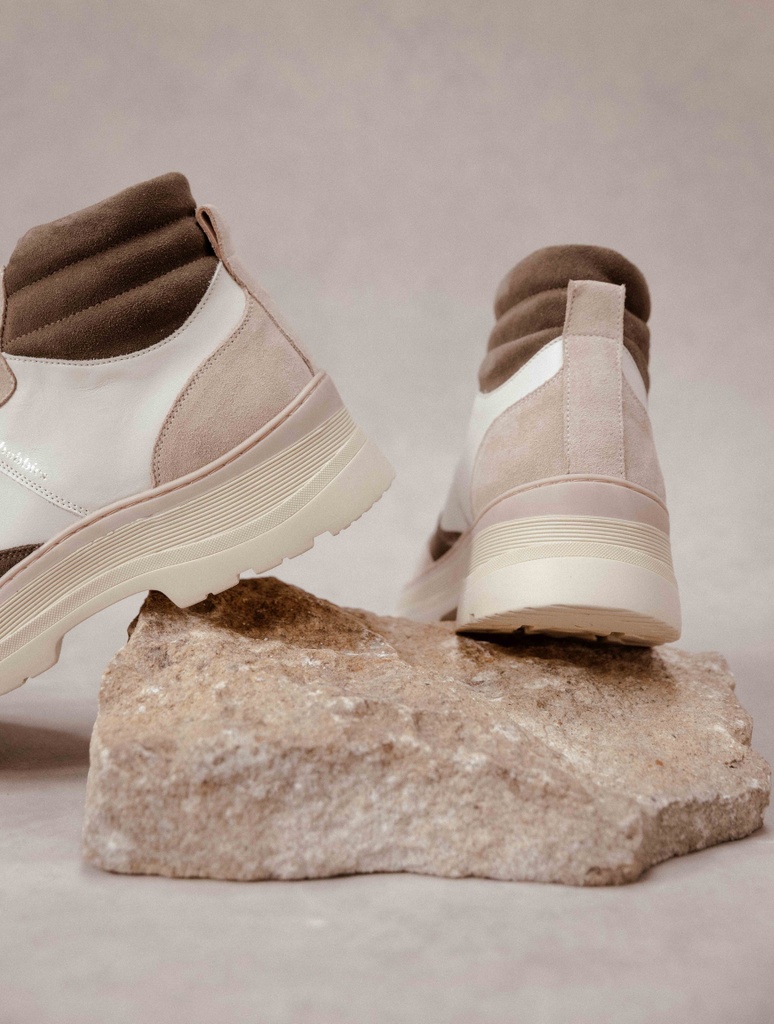 Baskets : Temuco - Blanc Cassé & Kaki Cendré