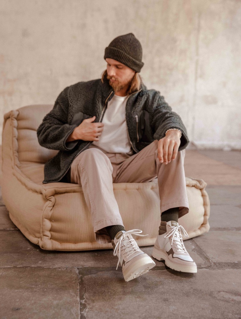 Baskets : Temuco - Blanc Cassé & Kaki Cendré