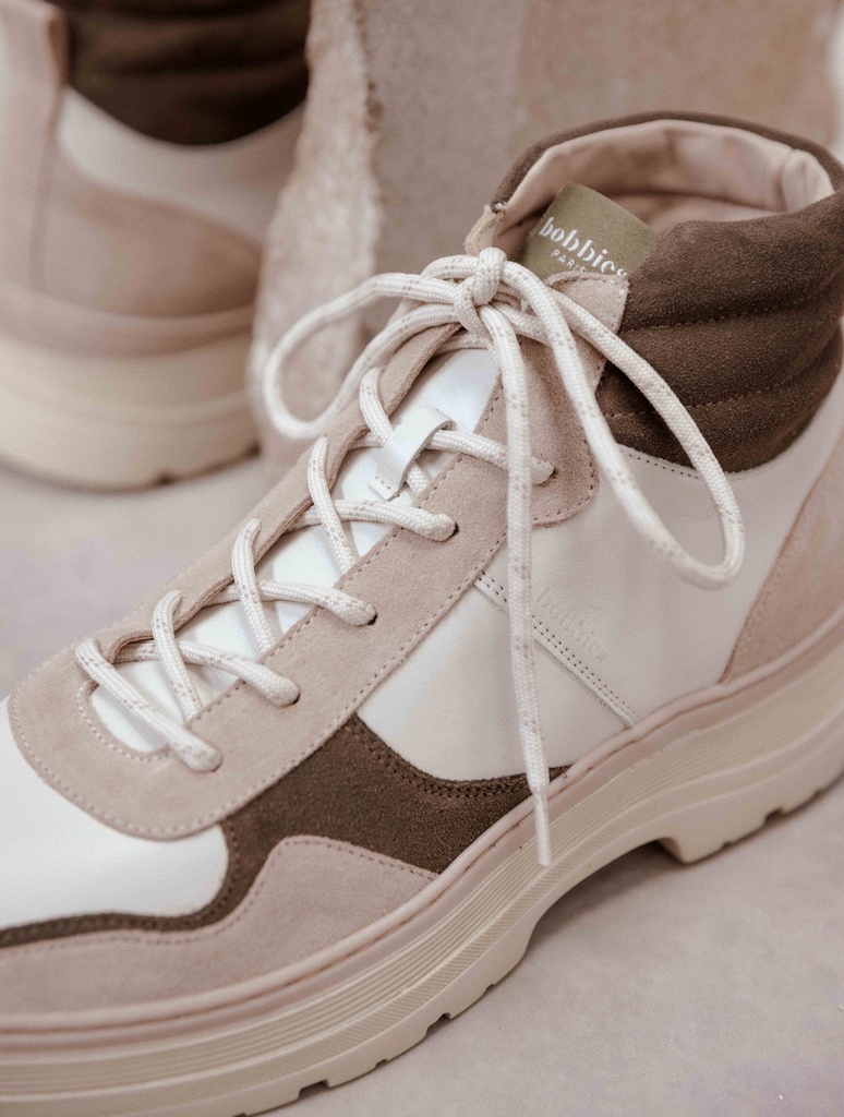 Baskets : Temuco - Blanc Cassé & Kaki Cendré