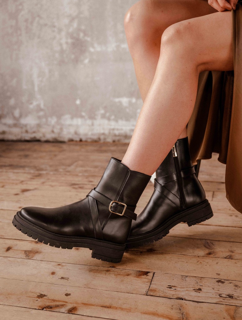 Botas Planas : Ally - Noir Intense