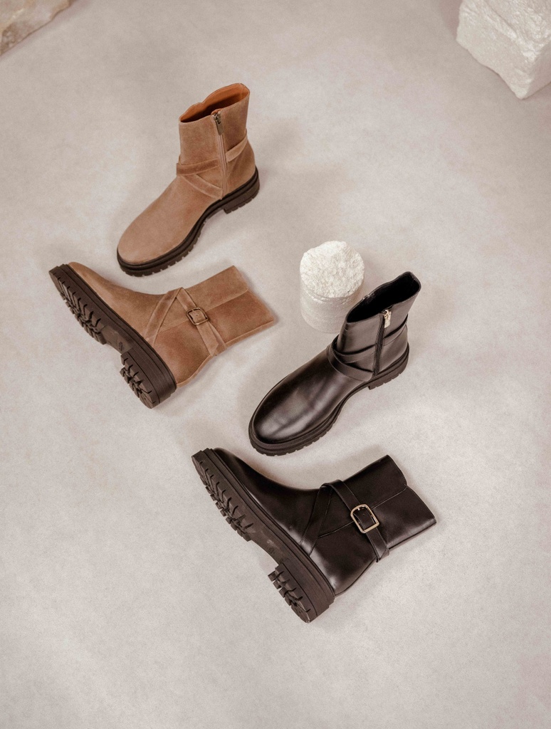 Botas Planas : Ally - Noir Intense