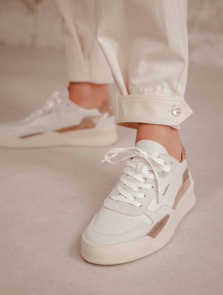 Sneakers : Beverly - Blanc Cassé - Bronze Cosmique - Taupe