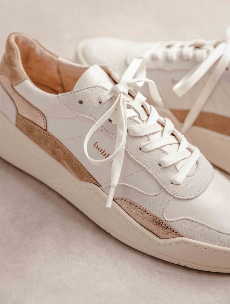 Sneakers : Beverly - Blanc Cassé - Bronze Cosmique - Taupe