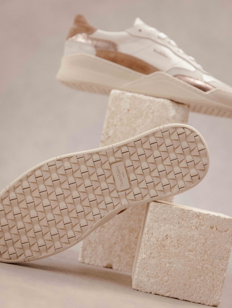 Sneakers : Beverly - Blanc Cassé - Bronze Cosmique - Taupe