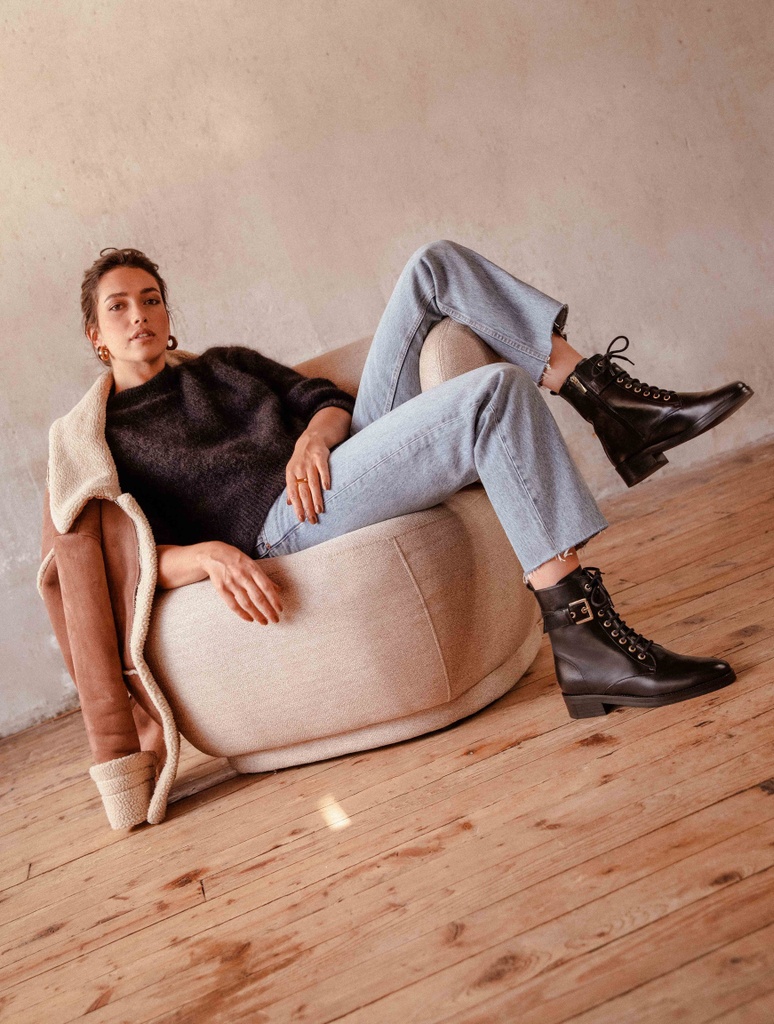 Botas Planas : Billie - Noir Intense