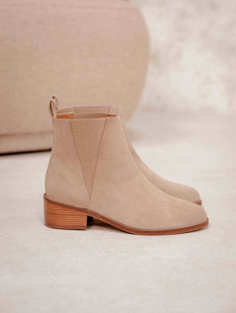 Botas Planas : Camden - Taupe Mohair