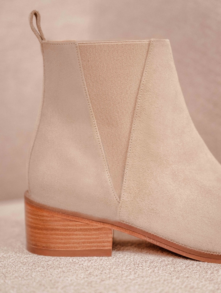Botas Planas : Camden - Taupe Mohair