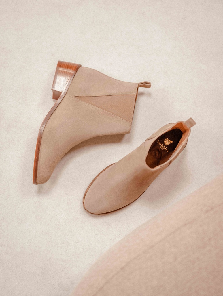 Botas Planas : Camden - Taupe Mohair