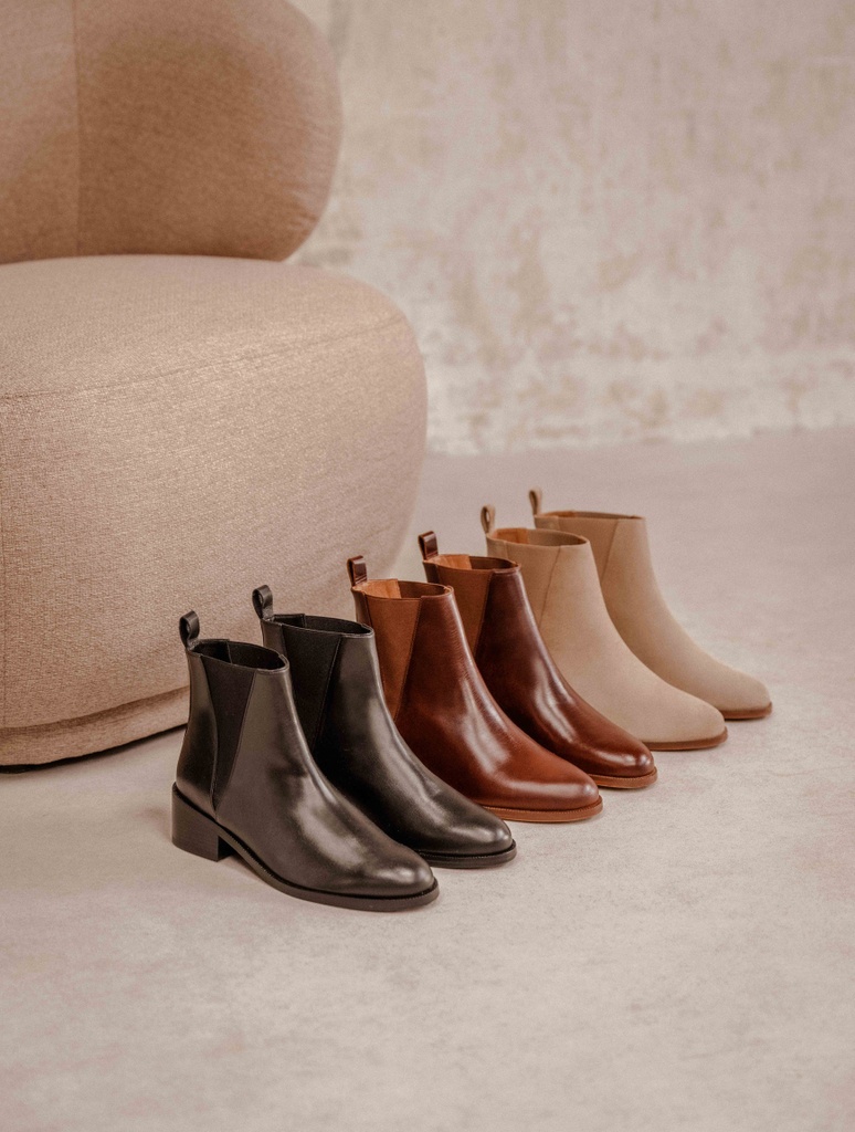 Botas Planas : Camden - Taupe Mohair