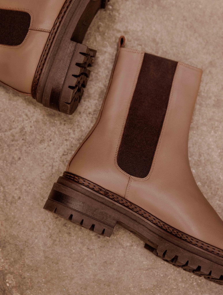 Flache Stiefel : Clover - Taupe Cendré