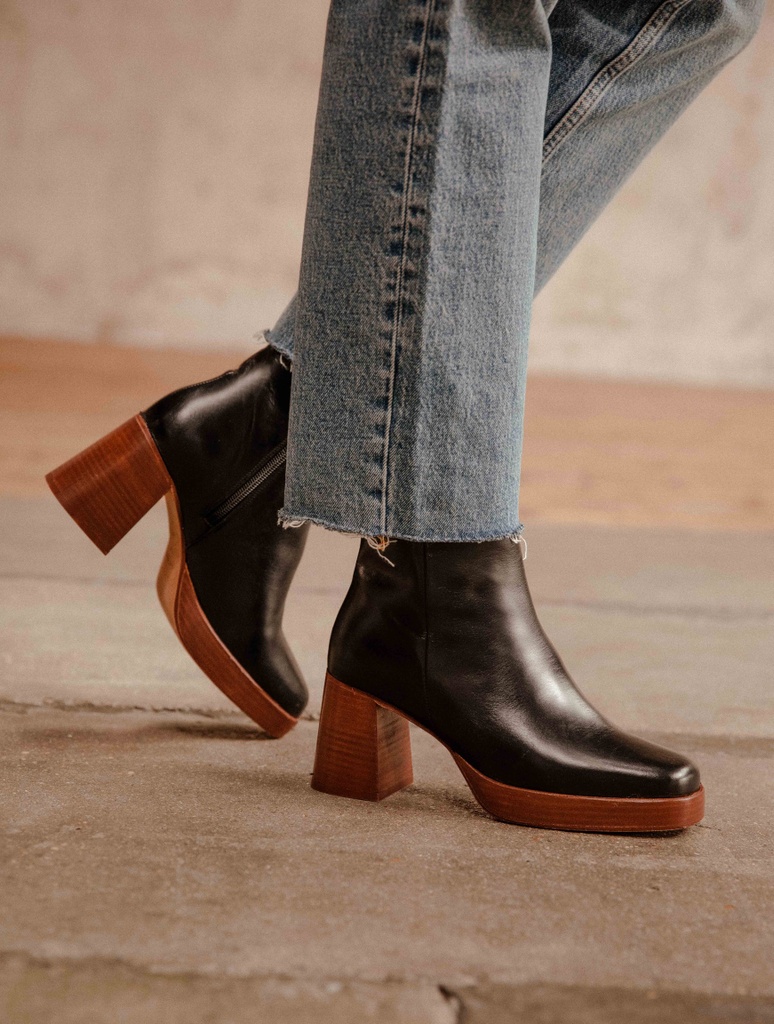 Boots à Talons : Jenn - Tuxedo Black