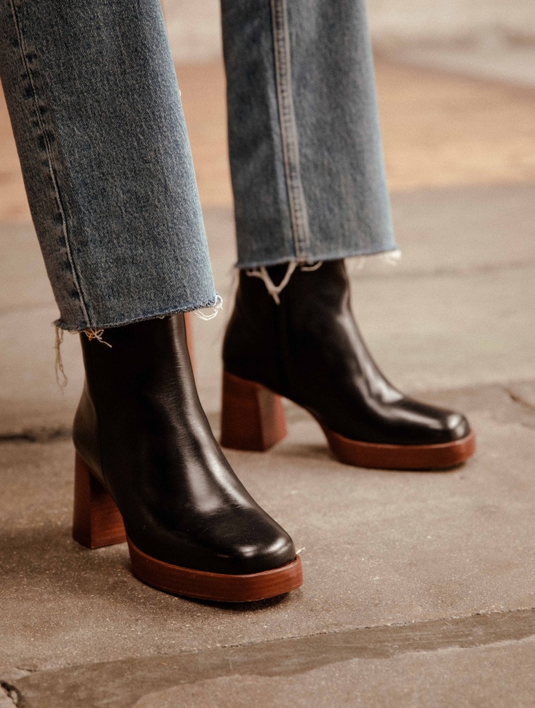 Boots à Talons : Jenn - Tuxedo Black