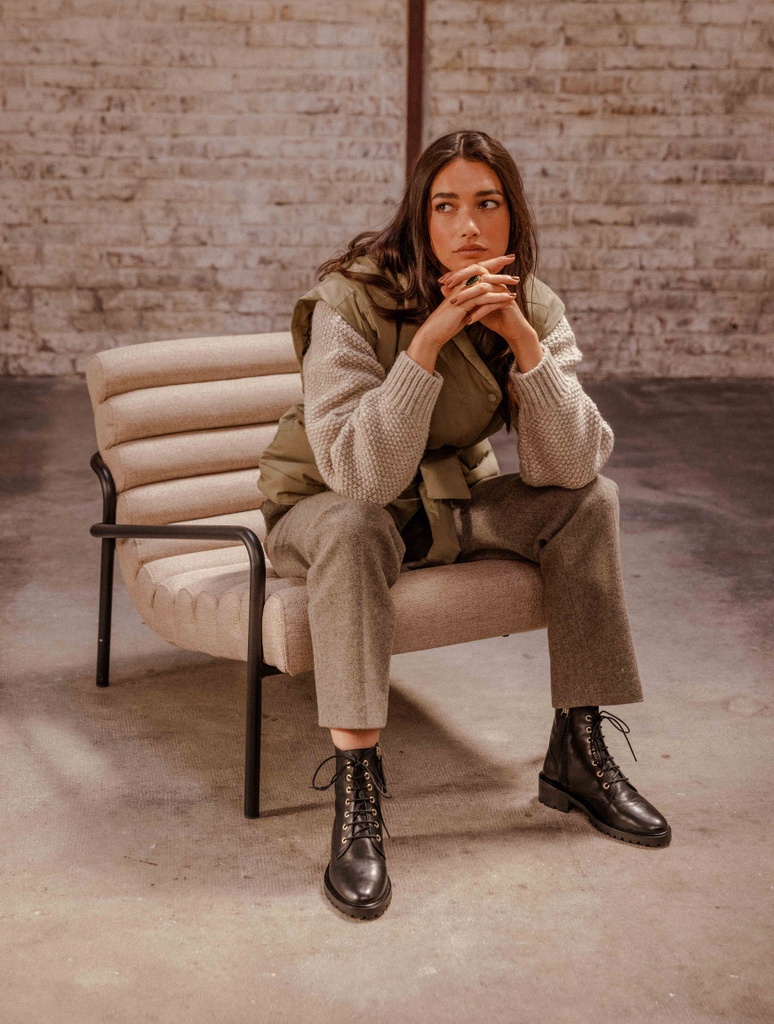 Flat Boots : Lara - Noir Passion