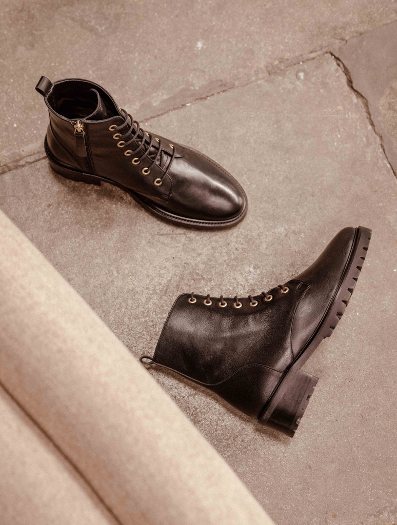 Flat Boots : Lara - Noir Passion