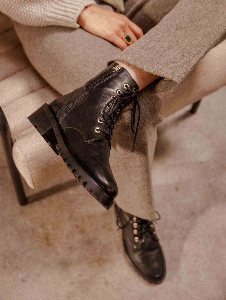 Flat Boots : Lara - Noir Passion