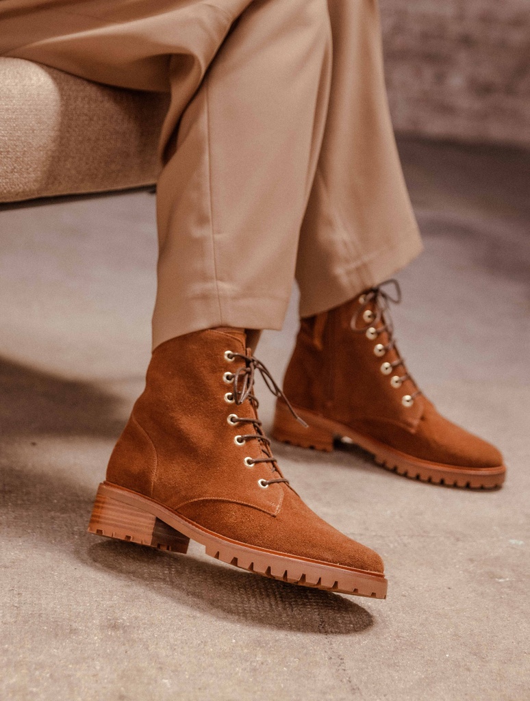 Flat Boots : Lara - Tabac