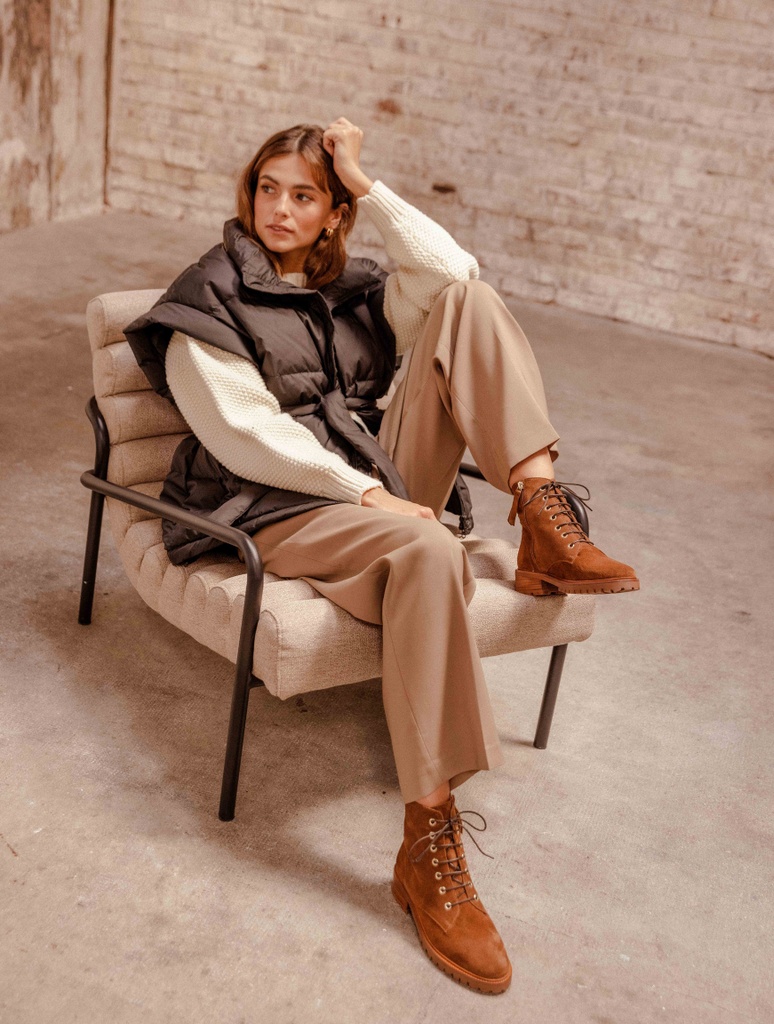 Flat Boots : Lara - Tabac