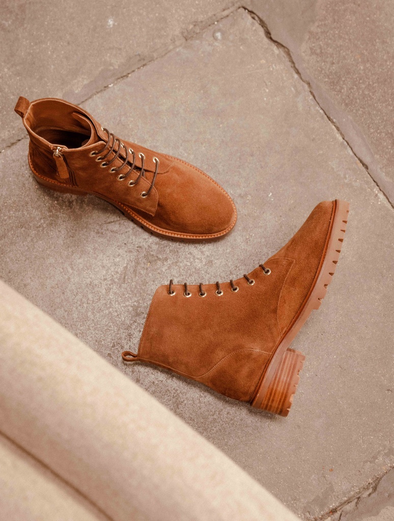 Flat Boots : Lara - Tabac