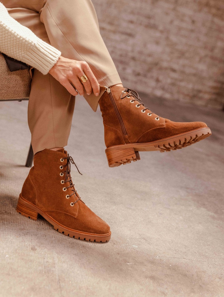 Flat Boots : Lara - Tabac