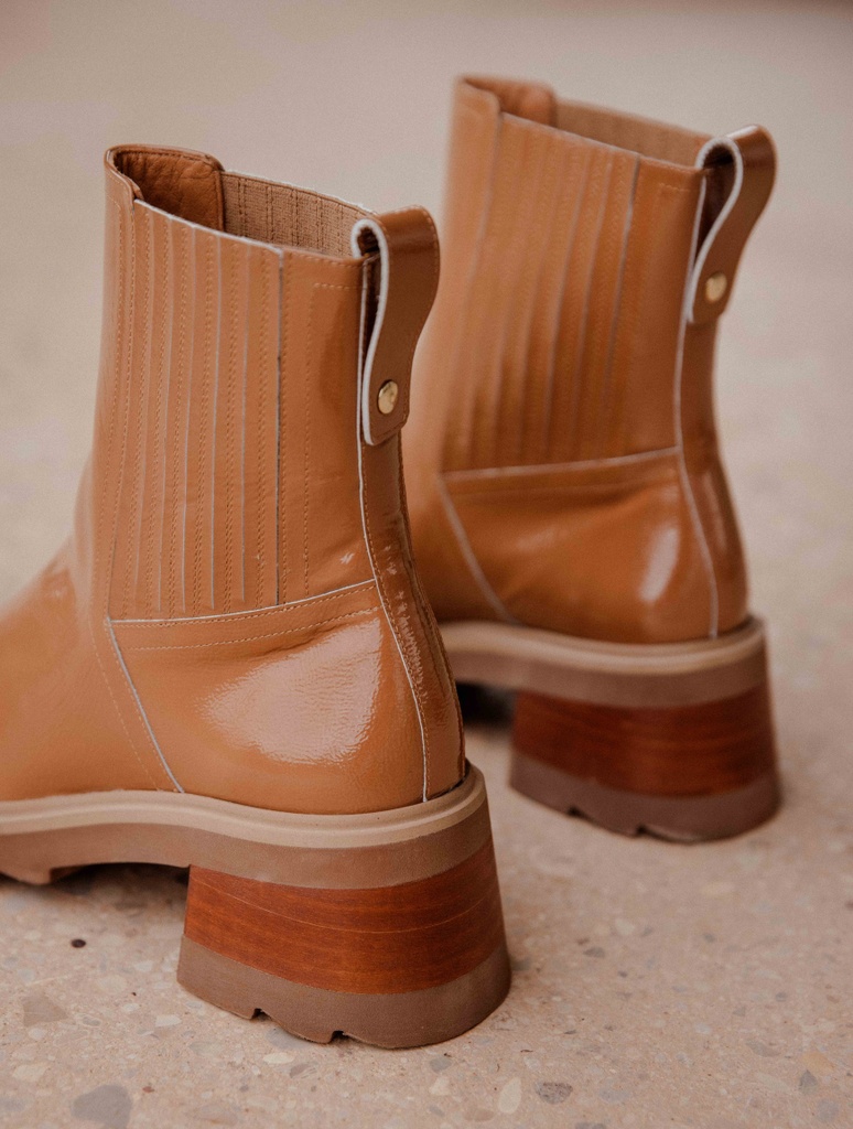 Flache Stiefel : Lison - Camel Ambré