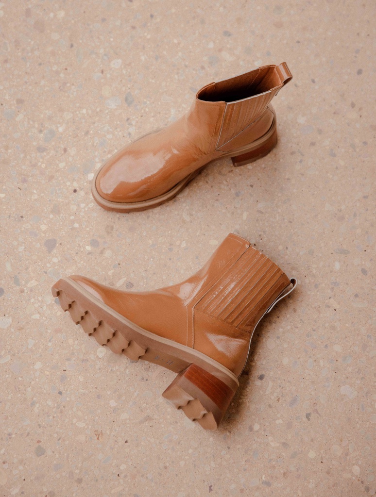 Flache Stiefel : Lison - Camel Ambré