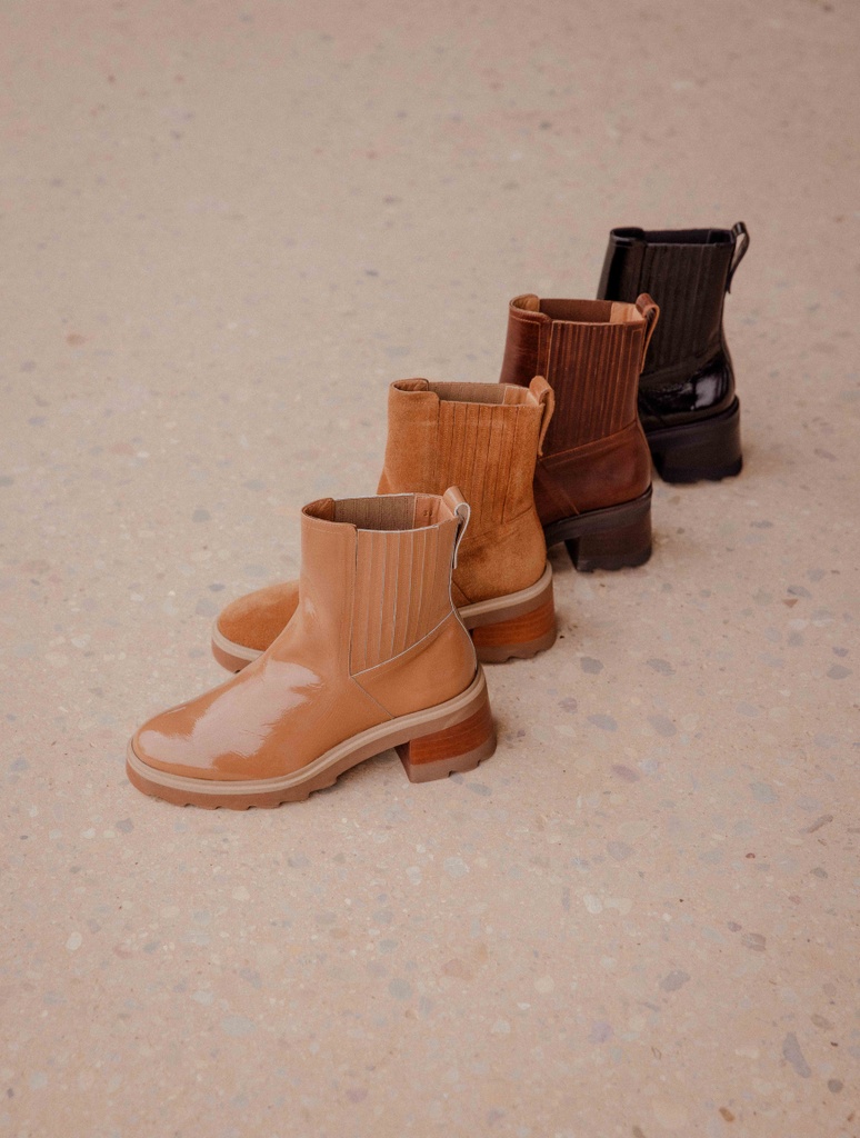 Flache Stiefel : Lison - Camel Ambré