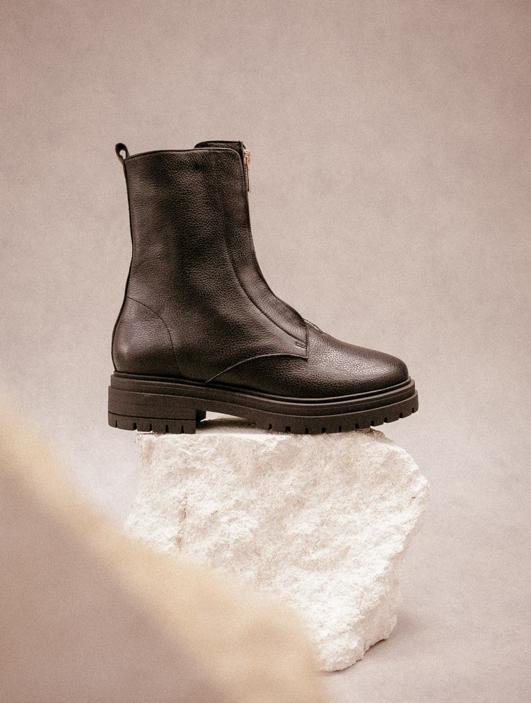 Botas Planas : Robin - Caviar