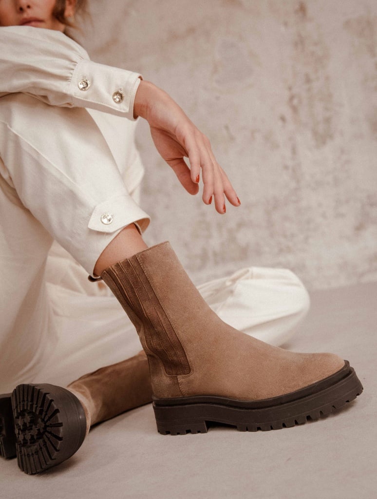 Flache Stiefel : Saori - Taupe Fuji