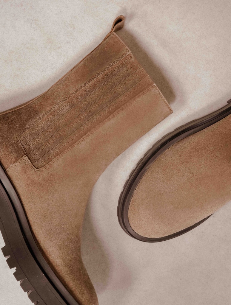 Flache Stiefel : Saori - Taupe Fuji