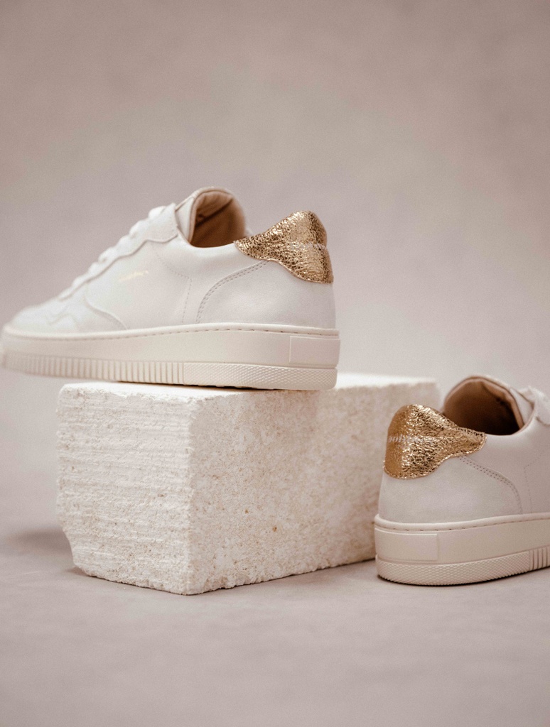 Sneakers : Scott - Blanc Cassé & Gold