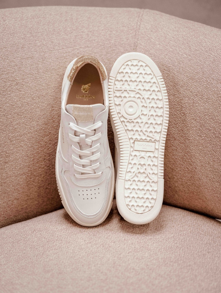 Sneakers : Scott - Blanc Cassé & Gold