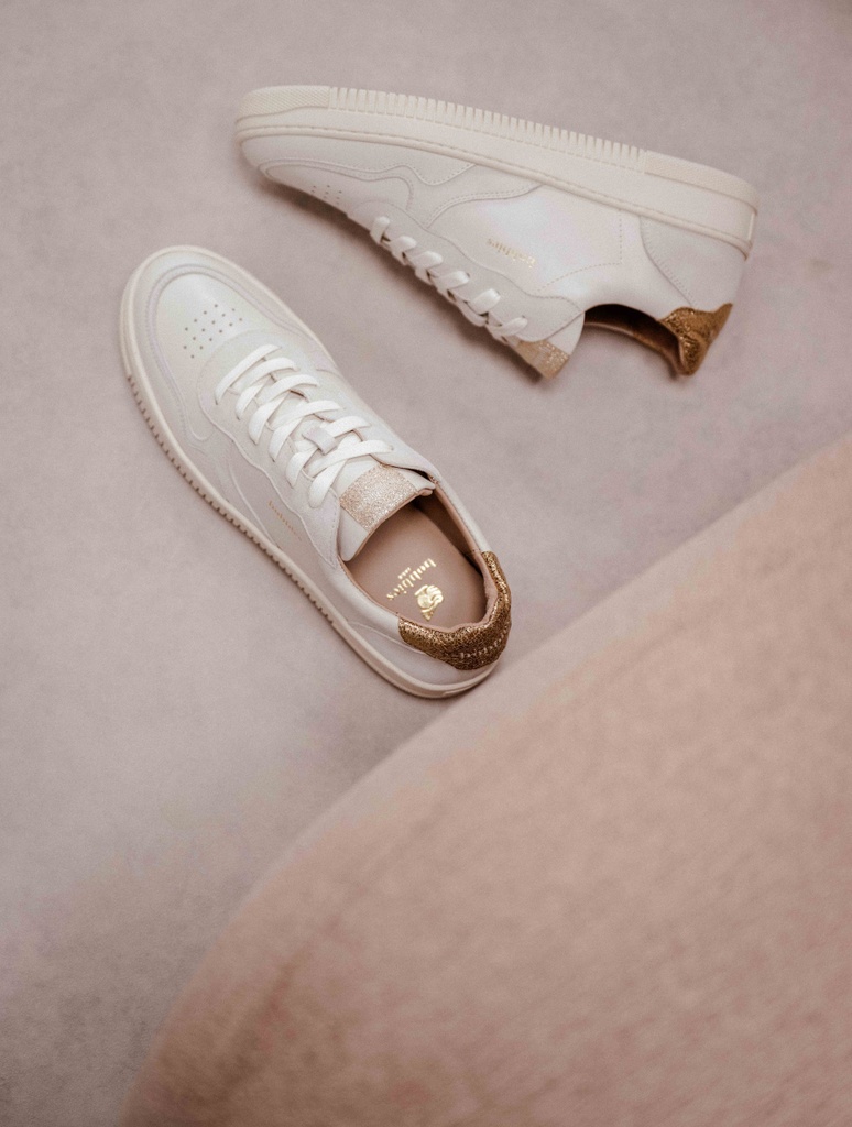 Sneakers : Scott - Blanc Cassé & Gold