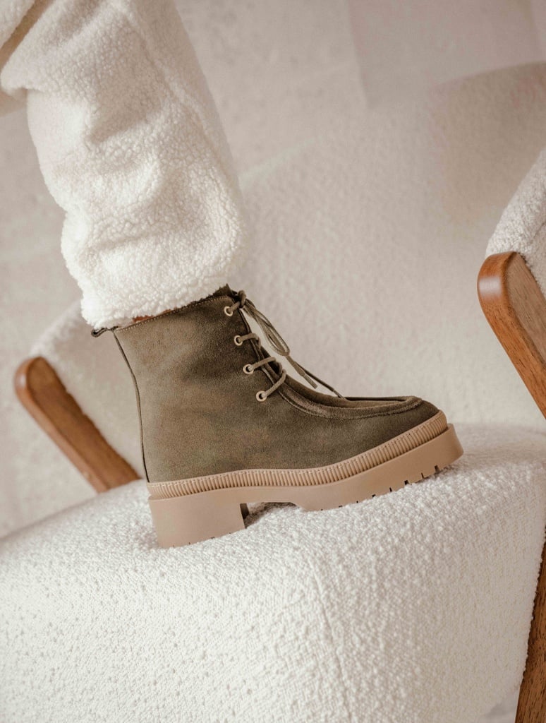 Flache Stiefel : Selma - Kaki Cendré