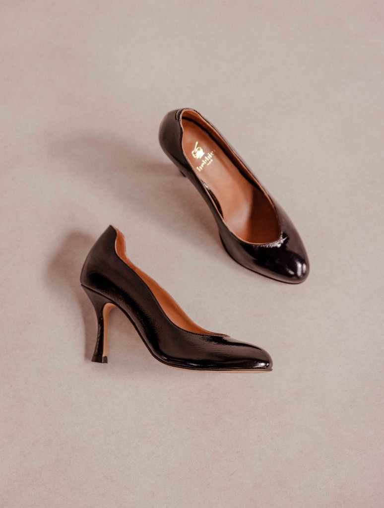 Heeled Sandals : Soledad - Black Vinyl