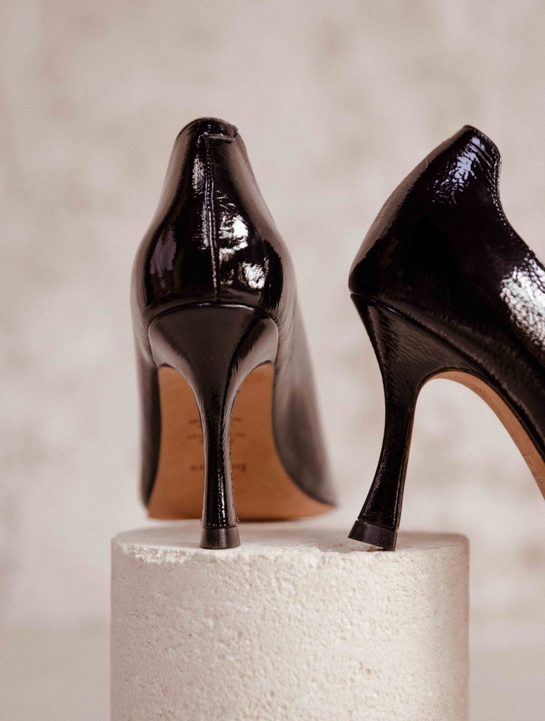 Heeled Sandals : Soledad - Black Vinyl