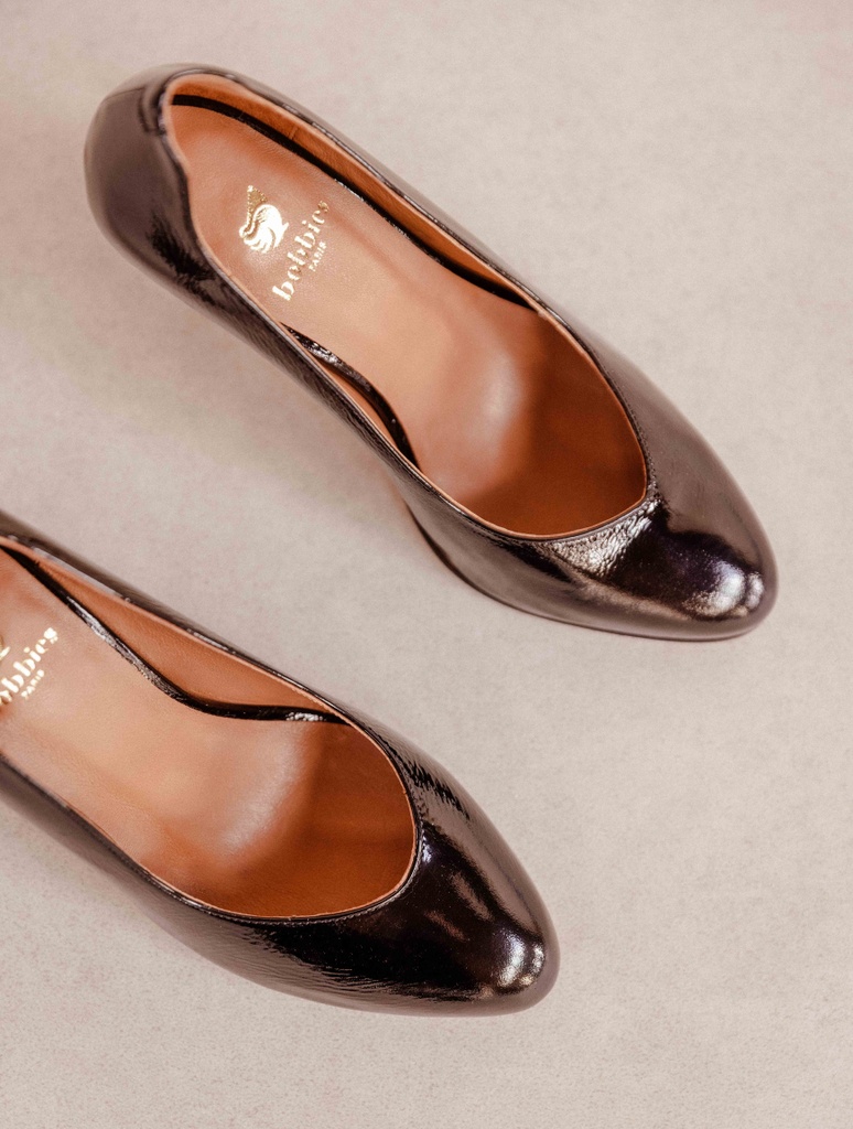 Heeled Sandals : Soledad - Black Vinyl