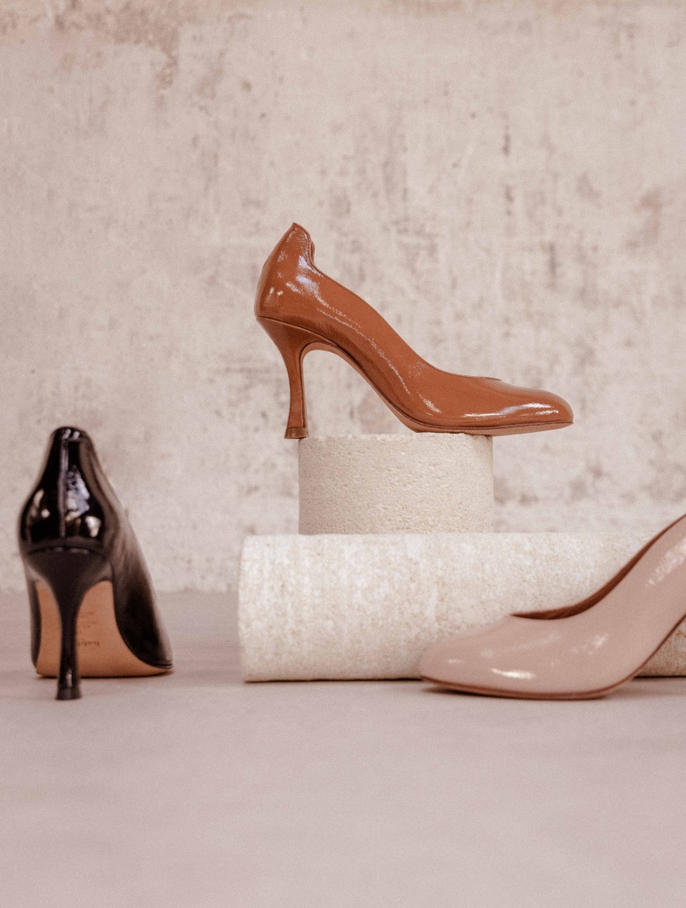 Heeled Sandals : Soledad - Black Vinyl