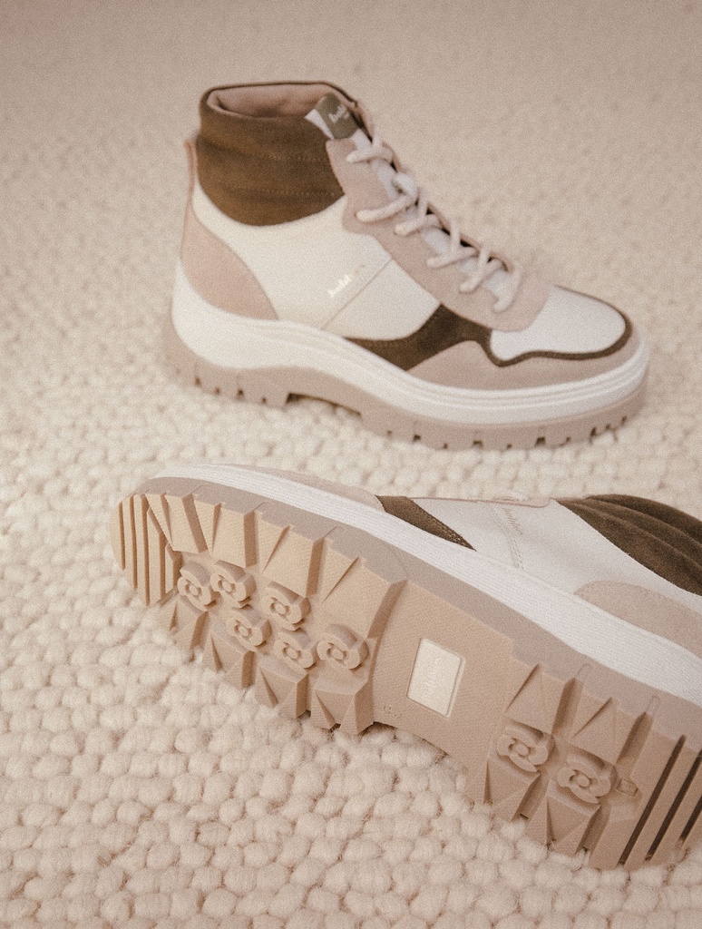 Zapatillas : Tomi - Blanc Cassé & Kaki Cendré