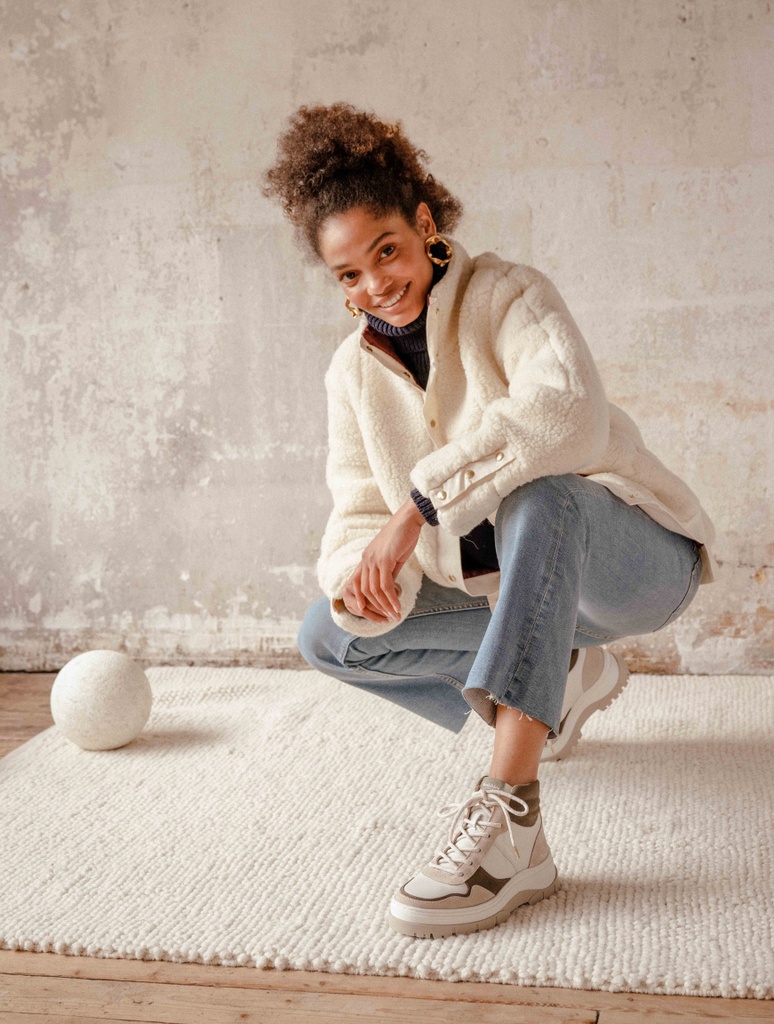 Zapatillas : Tomi - Blanc Cassé & Kaki Cendré