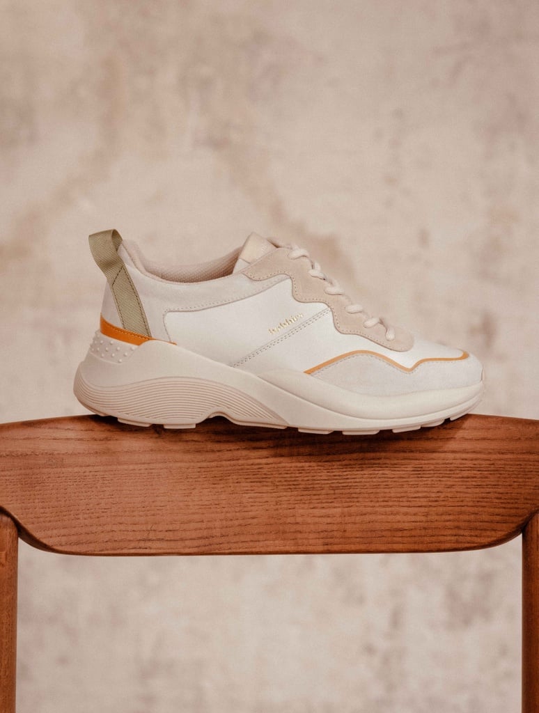 Sneakers : Wanda - Blanc Cassé - Vert - Jaune Maya