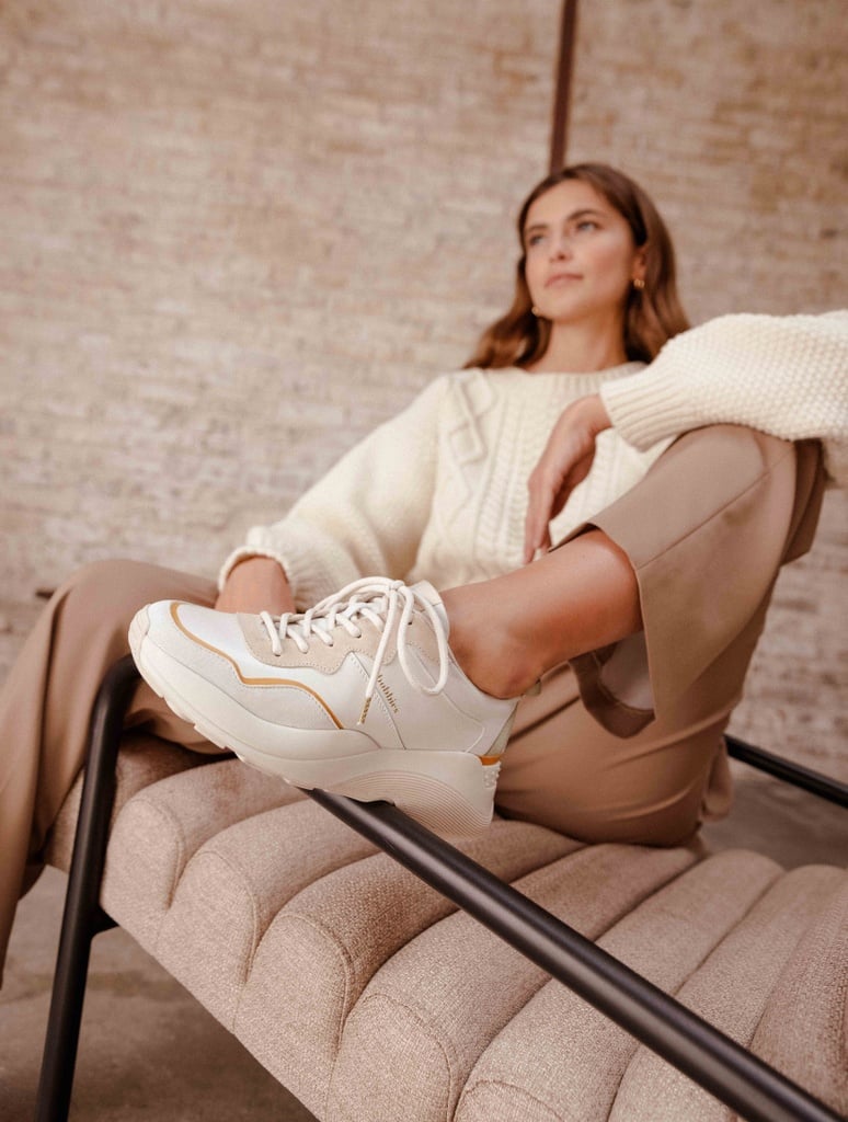 Sneakers : Wanda - Blanc Cassé - Vert - Jaune Maya