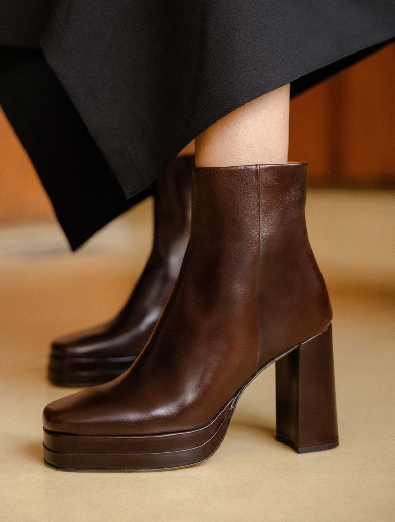 Heeled Boots : Adèle - Irish Coffee