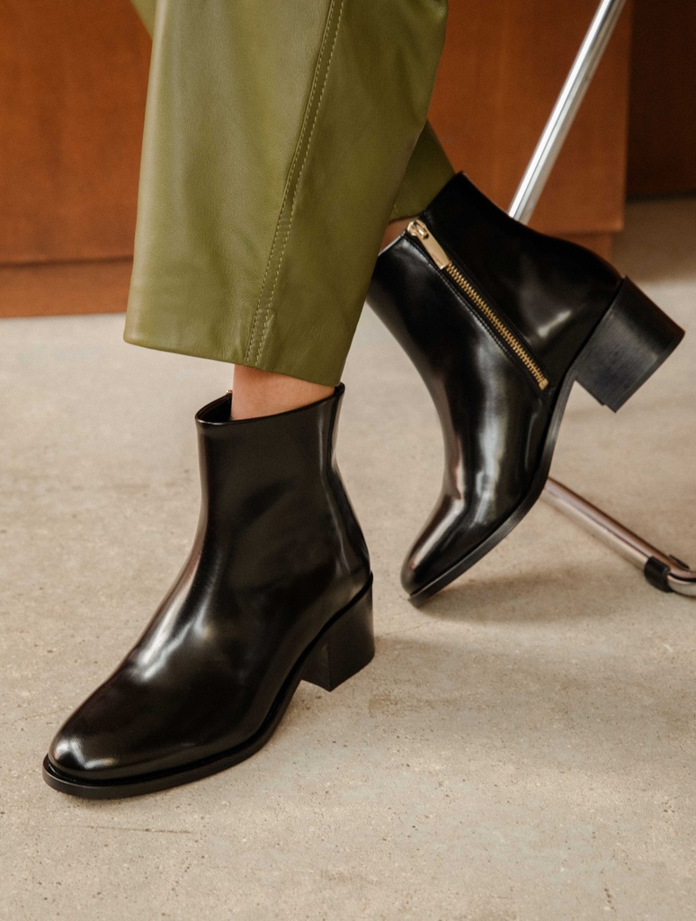 Flache Stiefel : Léa - Siyah Black