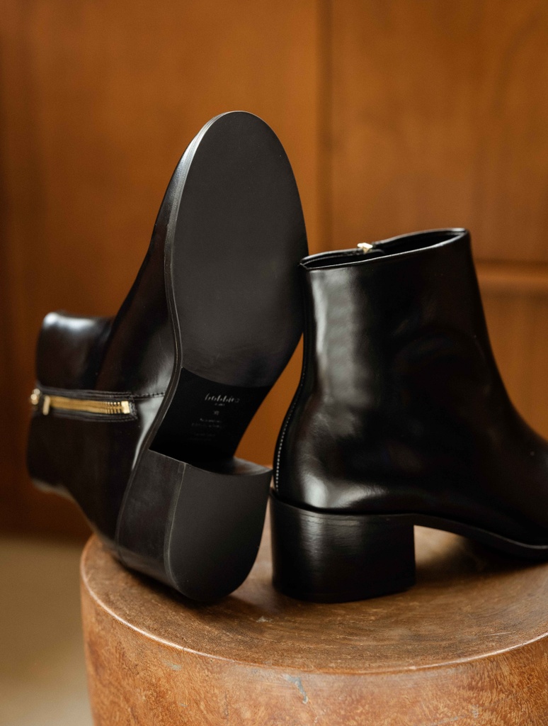 Flache Stiefel : Léa - Siyah Black